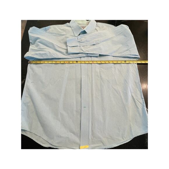 IZOD blue and white check Men's button up 2XL 100% Cotton - Picture 3 of 10